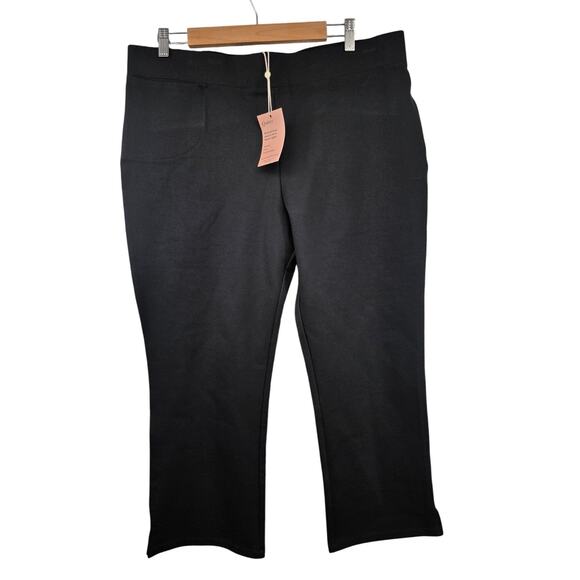 Quince Ultra-Stretch Ponte Kick Flare Pants XL Black NWT - Picture 7 of 9